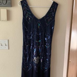 Navy Blue Flapper Dress